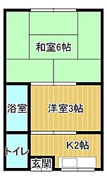 大浜荘 1DKの間取図画像