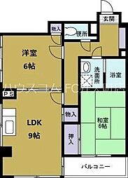 ドウェル倉本2 2LDKの間取図画像