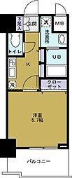 エスリード弁天町南 1Kの間取図画像