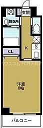 エグゼ大阪BAY 1Kの間取図画像