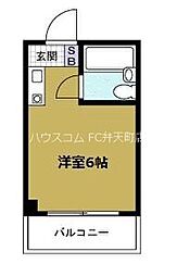 ロイヤルレスト本田 ワンルームの間取図画像