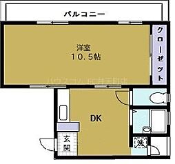 マンション藤 1DKの間取図画像