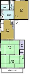 ハイツ港晴1 3DKの間取図画像