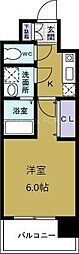 エスリード弁天町LUCENTE 1Kの間取図画像