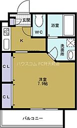 ブリリオ大阪ベイ 1Kの間取図画像