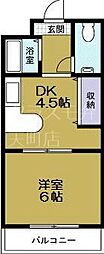 Y's朝潮橋駅前 1DKの間取図画像