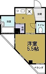 コアロード2000 3階1Kの間取り
