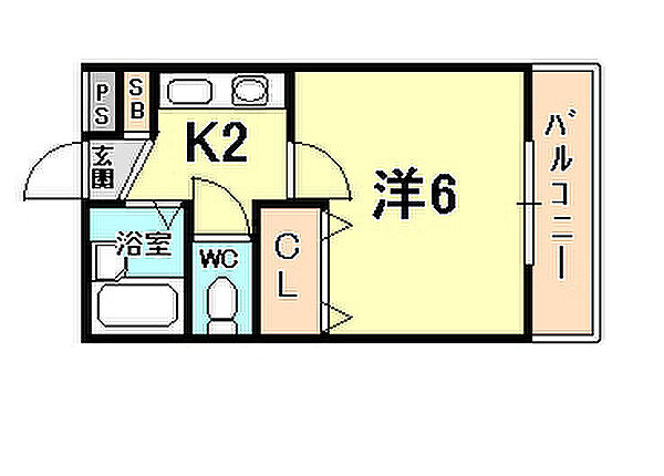 ステラハウス4－1100 ｜兵庫県西宮市門前町(賃貸アパート1K・2階・19.84㎡)の写真 その2