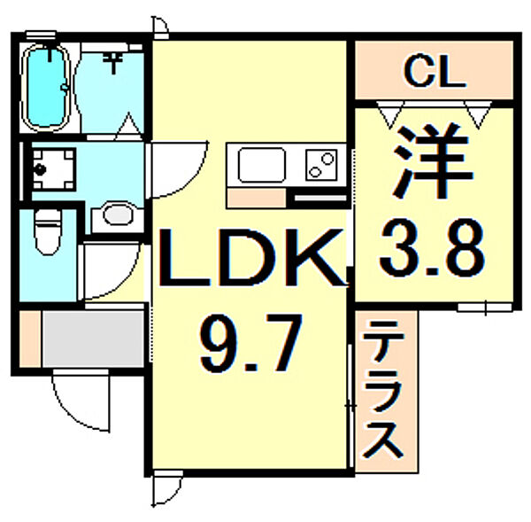 兵庫県西宮市鳴尾町２丁目(賃貸アパート1LDK・1階・32.41㎡)の写真 その2