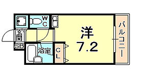 兵庫県西宮市津門大箇町（賃貸マンション1R・2階・20.77㎡） その2