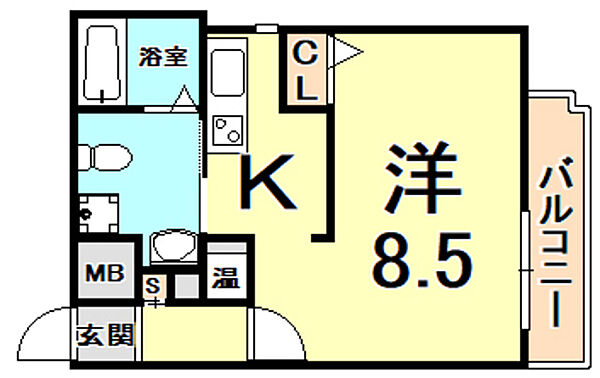 兵庫県西宮市門戸東町(賃貸マンション1K・2階・28.94㎡)の写真 その2