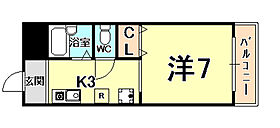 ルフロン甲子園  ｜ 兵庫県西宮市甲子園浦風町（賃貸アパート1K・1階・21.10㎡） その2