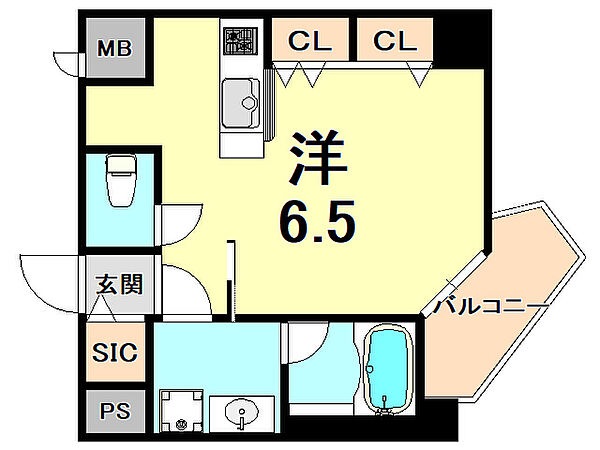 ブランTAT西宮本町II ｜兵庫県西宮市本町(賃貸マンション1K・6階・26.80㎡)の写真 その2