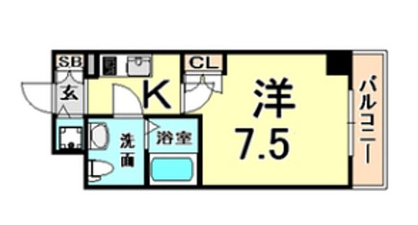 エス・キュート尼崎II ｜兵庫県尼崎市昭和南通３丁目(賃貸マンション1K・5階・23.50㎡)の写真 その2