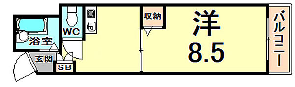 シード1 ｜兵庫県尼崎市武庫之荘１丁目(賃貸マンション1K・2階・26.00㎡)の写真 その2