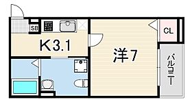 CRASTINE中在家町A  ｜ 兵庫県尼崎市中在家町３丁目（賃貸アパート1K・3階・24.25㎡） その2