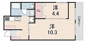 サンパレス21尼崎II  ｜ 兵庫県尼崎市七松町３丁目（賃貸アパート2K・4階・43.74㎡） その2