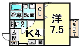 クレール梅ノ木　B棟  ｜ 兵庫県伊丹市梅ノ木５丁目（賃貸アパート1K・1階・29.44㎡） その2