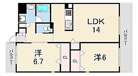 兵庫県西宮市門前町（賃貸マンション2LDK・3階・59.63㎡） その2