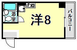 AIROSE立花 3階ワンルームの間取り