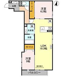 間取図画像 2LDK