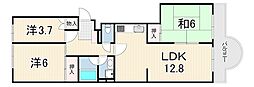 コスモハイツ瑞ケ丘A棟 3LDKの間取図画像