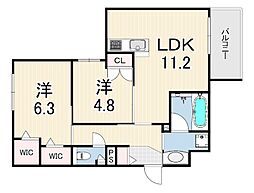 (仮称)尼崎市塚口町1丁目ヘーベルメゾン 2LDKの間取図画像