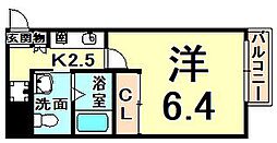 SWISS立花 1Kの間取図画像