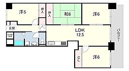 パストラル昆陽 4LDKの間取図画像