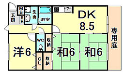 ラポール新伊丹 3LDKの間取図画像