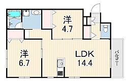 ブルーリッジ 2LDKの間取図画像