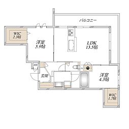 SOLE塚口本町 2LDKの間取図画像