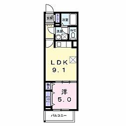 ヒカルサ尼崎栗山町 1LDKの間取図画像
