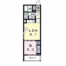 ヒカルサ尼崎栗山町 1LDKの間取図画像