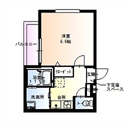 フジパレス西桜木町 1Kの間取図画像