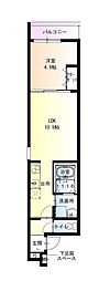 フジパレス阪急園田EAST1番館 1LDKの間取図画像