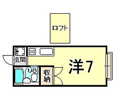 エステートピア武庫川 ワンルームの間取図画像