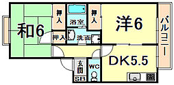 サン・コクリコD 2Kの間取図画像