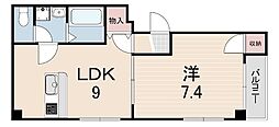 コムディッソテノール武庫之荘 1LDKの間取図画像