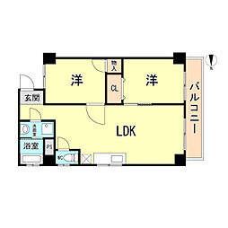 ネクステージ塚口5番館 2LDKの間取図画像