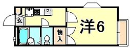 パークアベニュー西野館 1Kの間取図画像