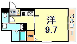 サニーコンフォート 1Kの間取図画像
