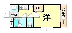 ステラハウス14 1Kの間取図画像