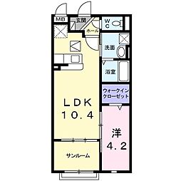 エム・ヴィレッジ1 1LDKの間取図画像