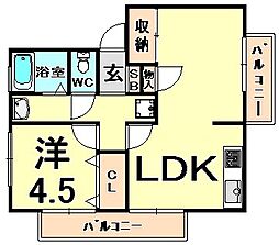 ドルフ武庫 1LDKの間取図画像