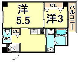 エヌエム・サンカンテ 2Kの間取図画像