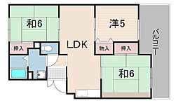 サニーハイツ高台A棟 3LDKの間取図画像