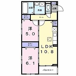 アルストロメリアV 2LDKの間取図画像
