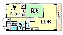 フォワイエセレスト 2LDKの間取図画像