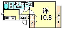 サニーコート 1Kの間取図画像